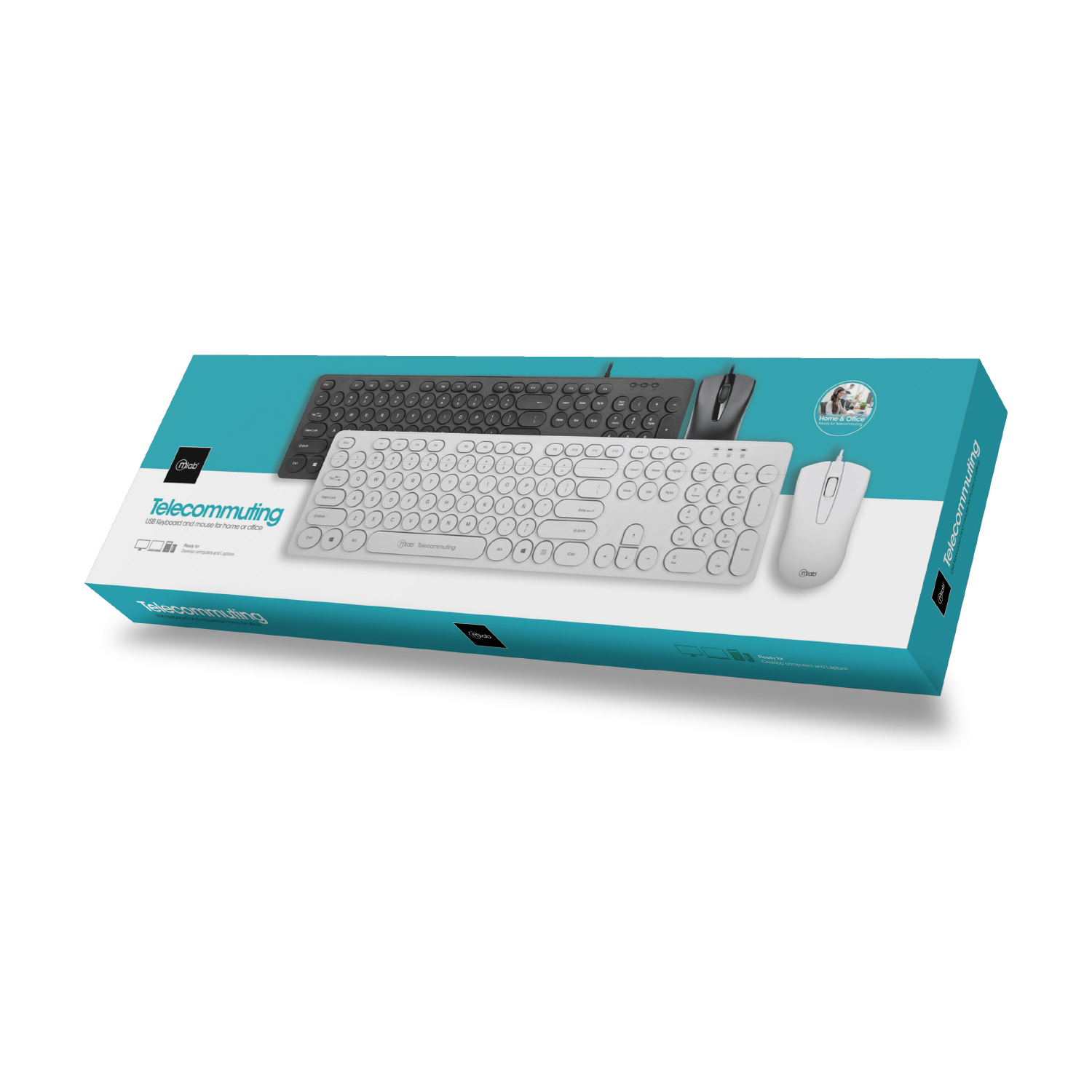 Kit Teclado y Mouse Microlab Telecommuting Home Office Blanco - Imagen 3