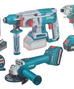 Kit Atornillador + Rotomartillo + Esmeril Inalambrico 20v TOTAL