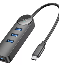 Alternative view of Adaptador Hub Borofone Dh5 4 En 1 Tipo C 4 Usb 3.0 Negro