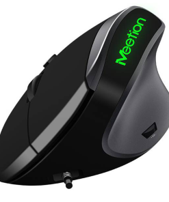 Mouse Meetion Ergonómico Vertical con Cable MT-M390 Negro