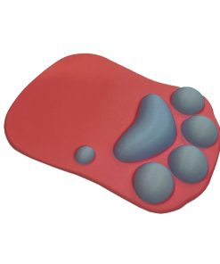 Mousepad Antideslizante Patas De Gato 27×20 Rojo Gris